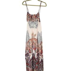 Honolulu Wahine Paisley Floral Maxi Dress Womens S Boho Hawaiian Beachy Casual